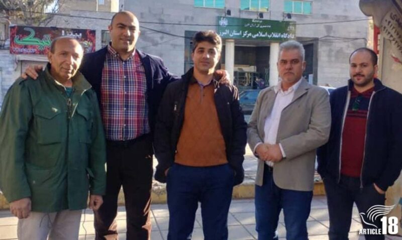 Amin Khaki, Milad Goodarzi, Yaghoob Nateghi, Shahebedin Shahi and Alireza Nourmohamadi were arrested during raids on their homes and workplaces in December 2017. Photo courtesy of Article 18.
