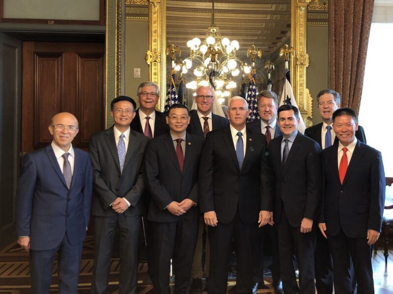 David Curry meets with former U.S. Vice President Mike Pence, alongside other advocates for international religious freedom, at the White House to discuss growing concerns for Christians and other religious communities in China.
