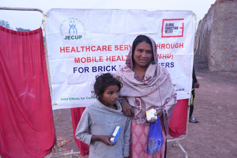 A brick kiln worker has her blood pressure checked. Impoverished Christian women in Pakistan are often denied basic access to healthcare due to extreme poverty.
